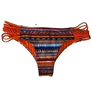 NWT LA VIE EN ROSE BIKINI BOTTOM SIZE S  ORANGE SIDE BANDS